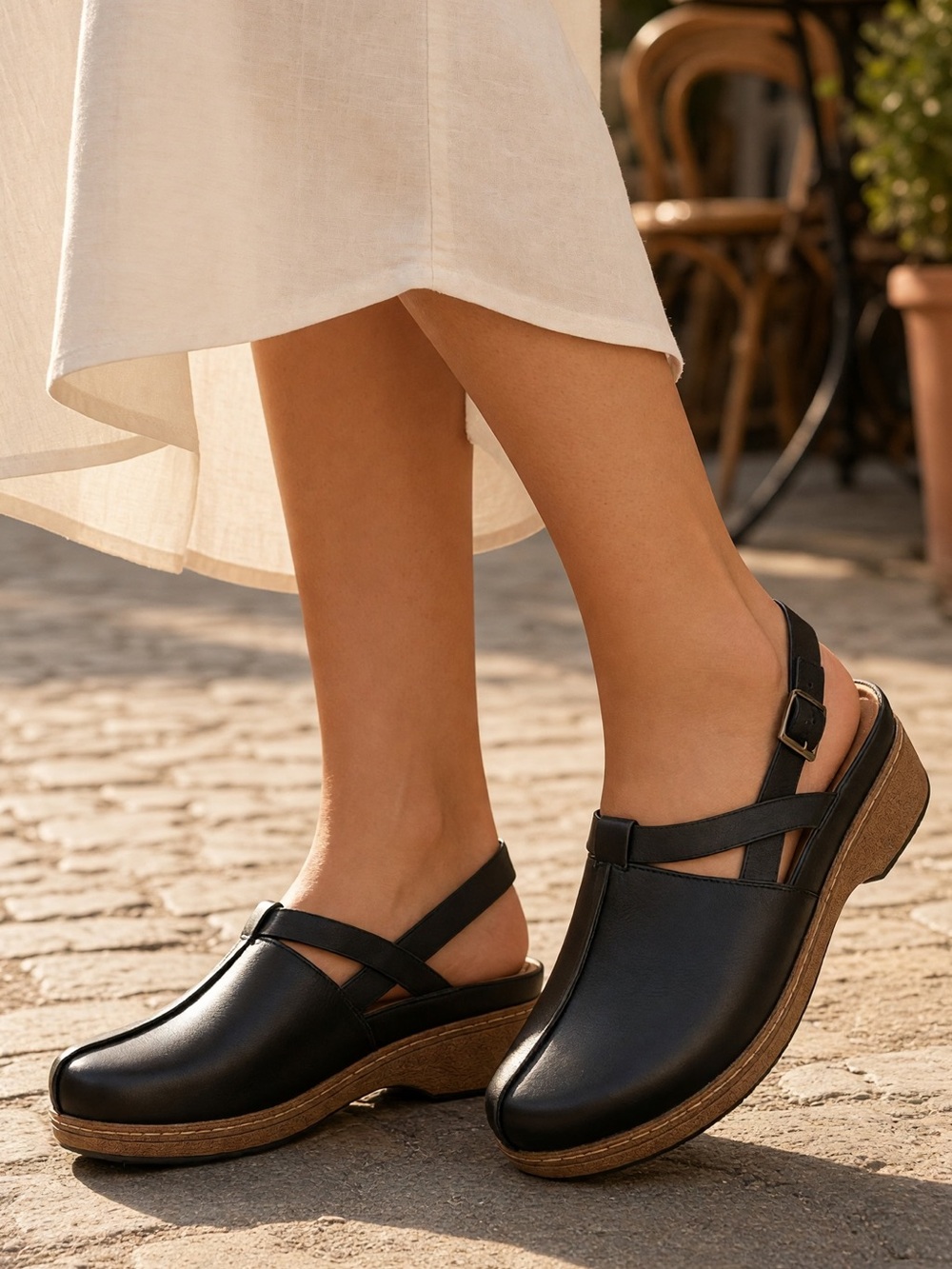 Softwalk Arica, Black Leather Sandals, size 9,5WW